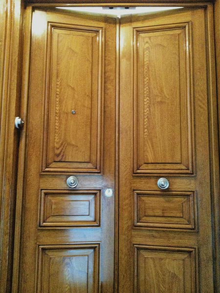 porte blindée design placage bois